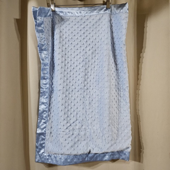 Just One Year by Carter's Other - Just One Year Carters Baby Blanket Blue Minky Dot Satin Trim 30x40 606047